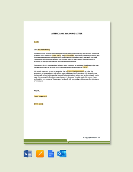 10+ FREE Attendance Warning Letter Templates [Edit & Download ...