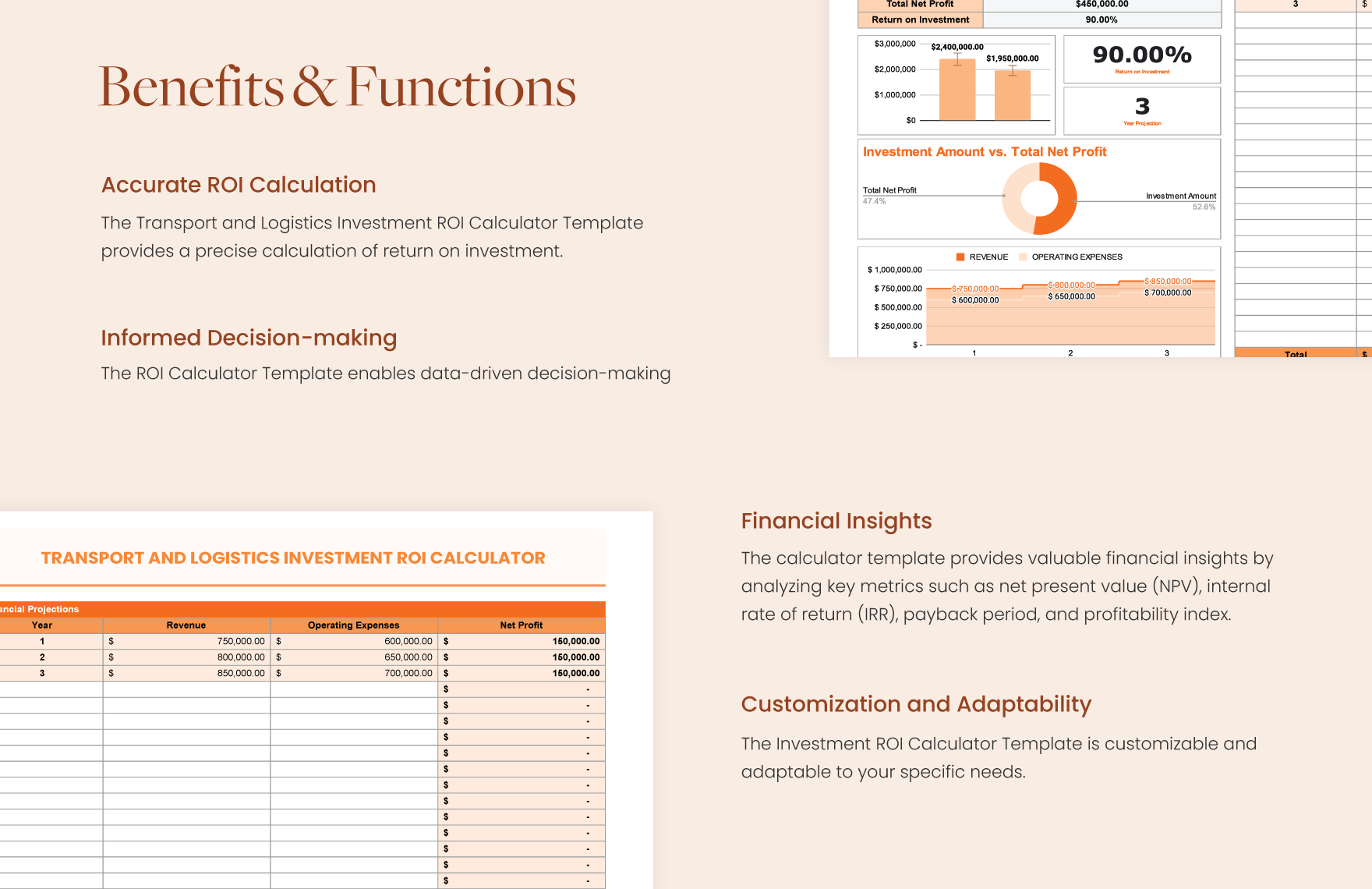 Transport and Logistics Investment ROI Calculator Template