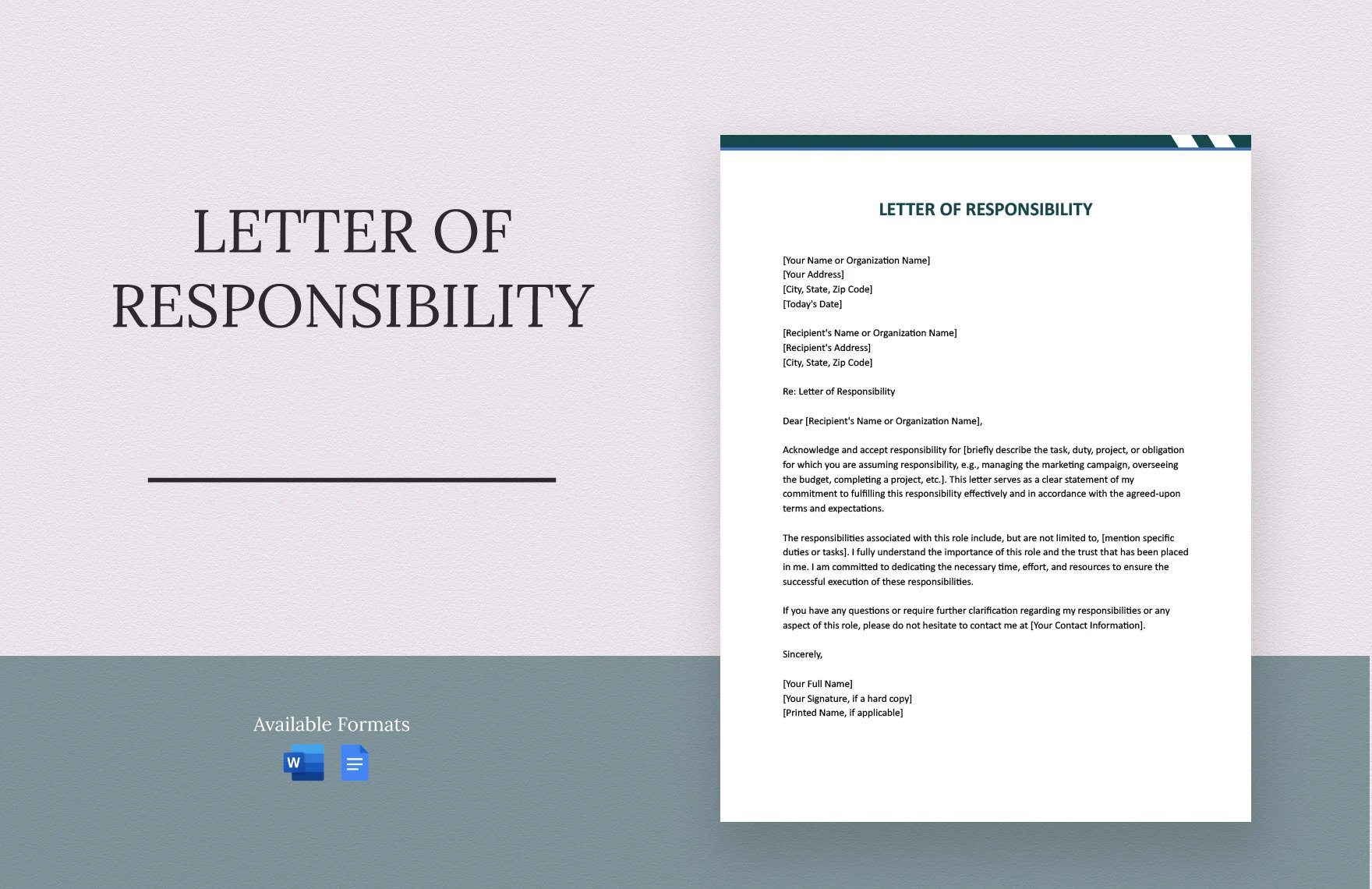 Letter Of Responsibility