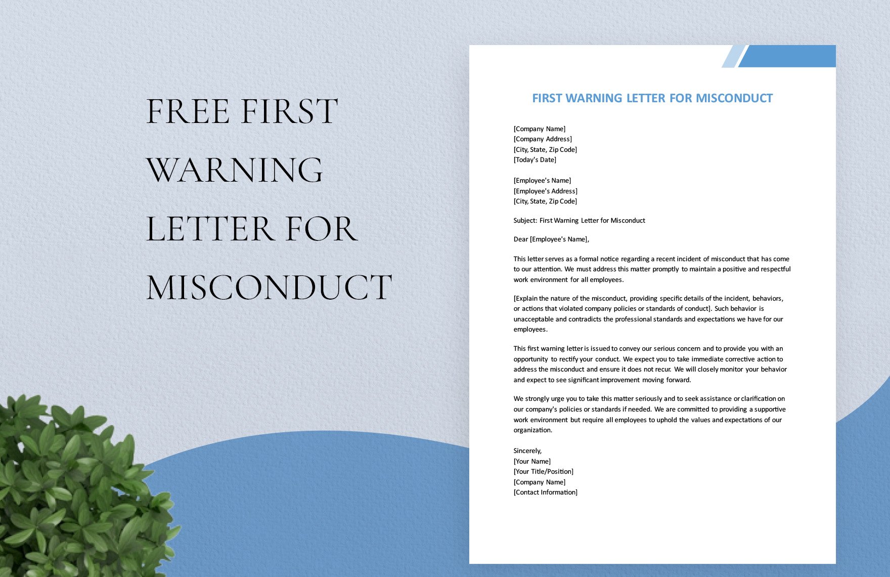 First Warning Letter For Misconduct