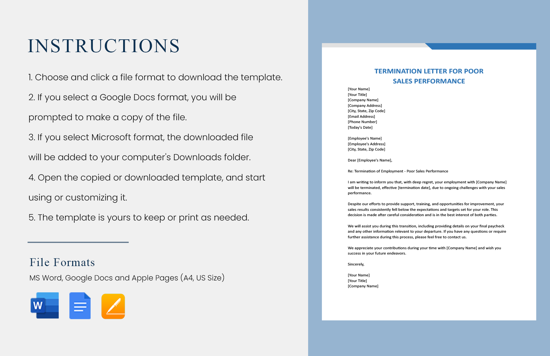 Termination Letter For Poor Sales Performance