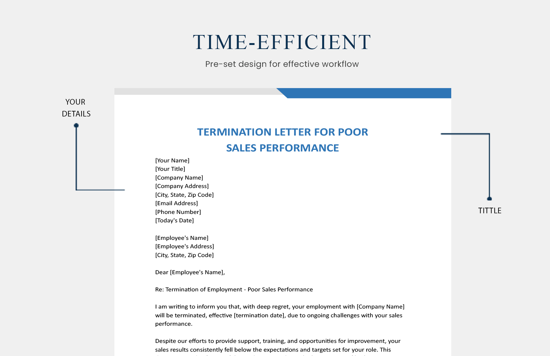 Termination Letter For Poor Sales Performance