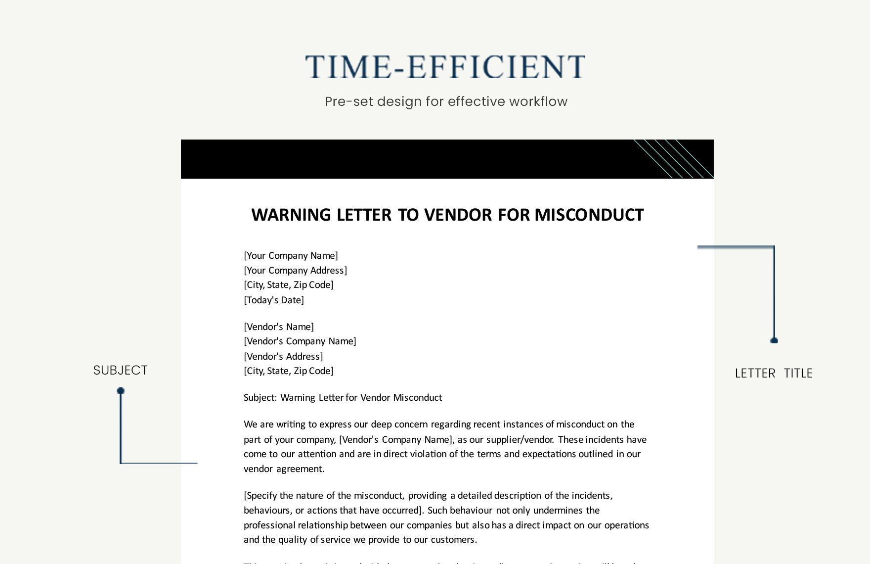 Warning Letter To Vendor For Misconduct
