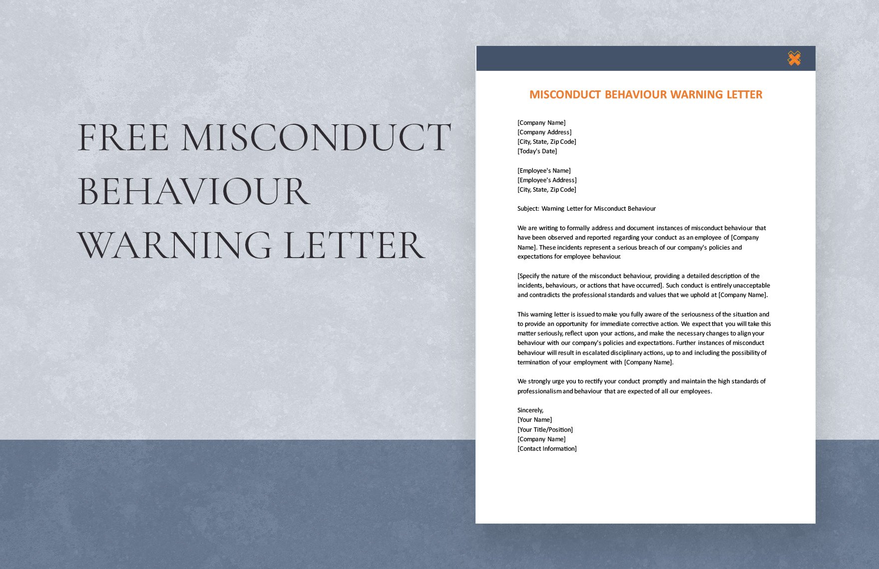 Misconduct Behavior Warning Letter