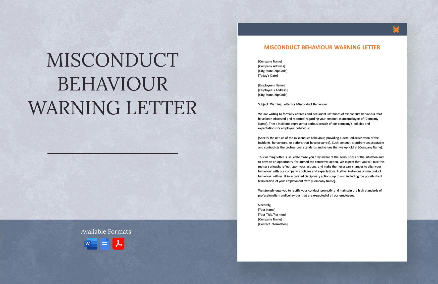 Misconduct Behavior Warning Letter
