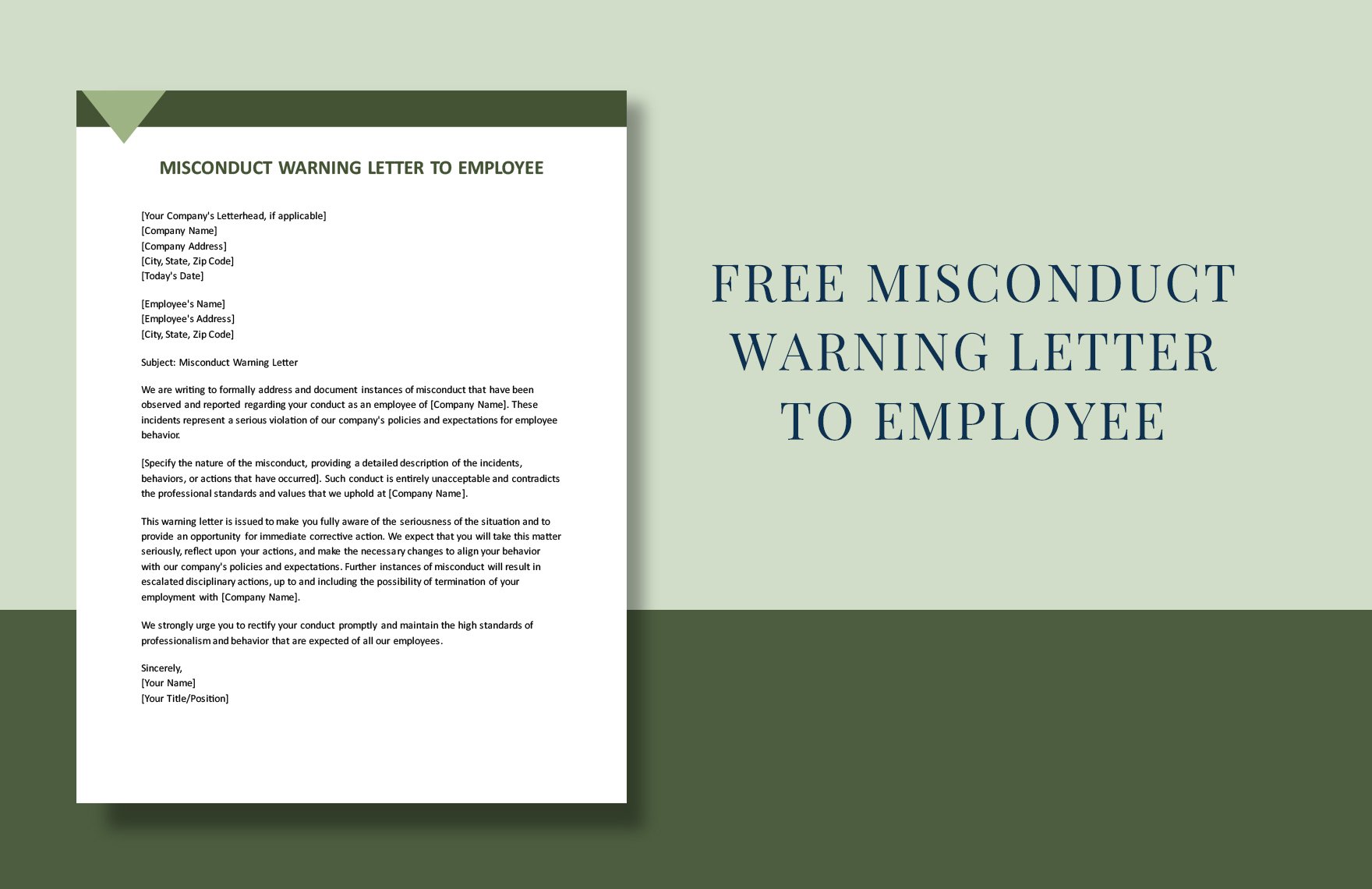 Misconduct Warning Letter To Employee in Word, Google Docs, PDF