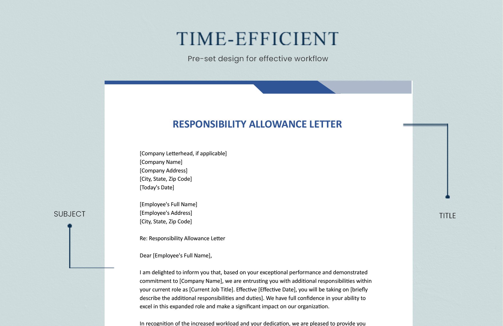 Responsibility Allowance Letter