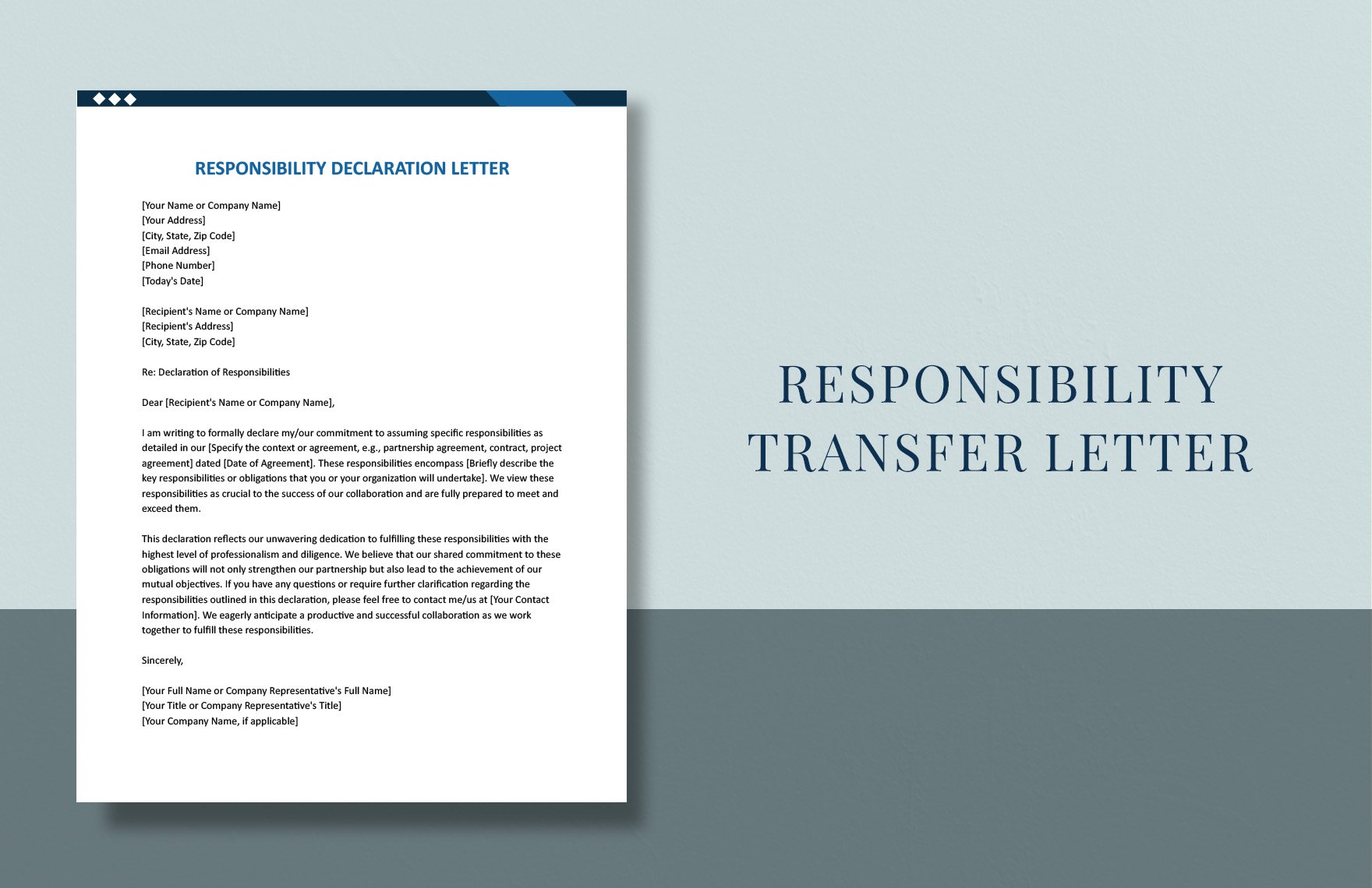 Responsibility Declaration Letter