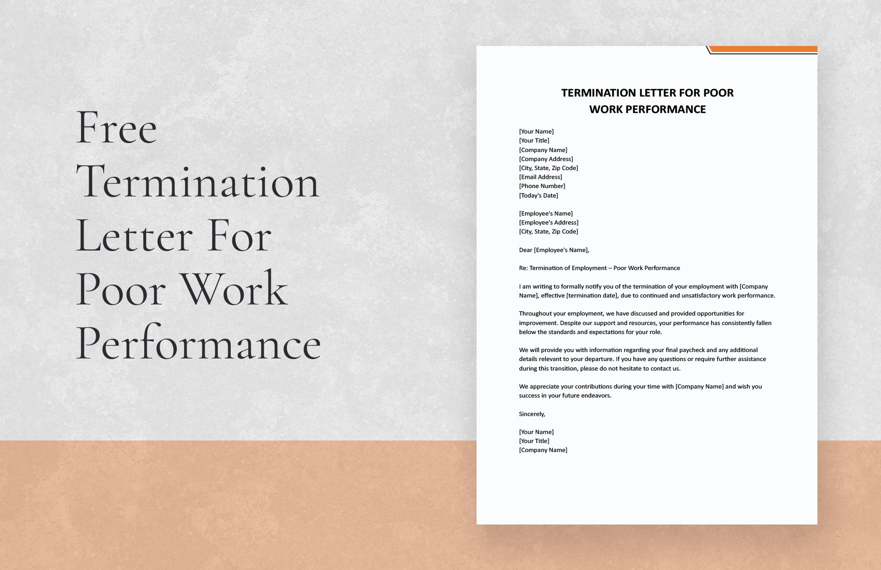 Termination Letter For Poor Work Performance