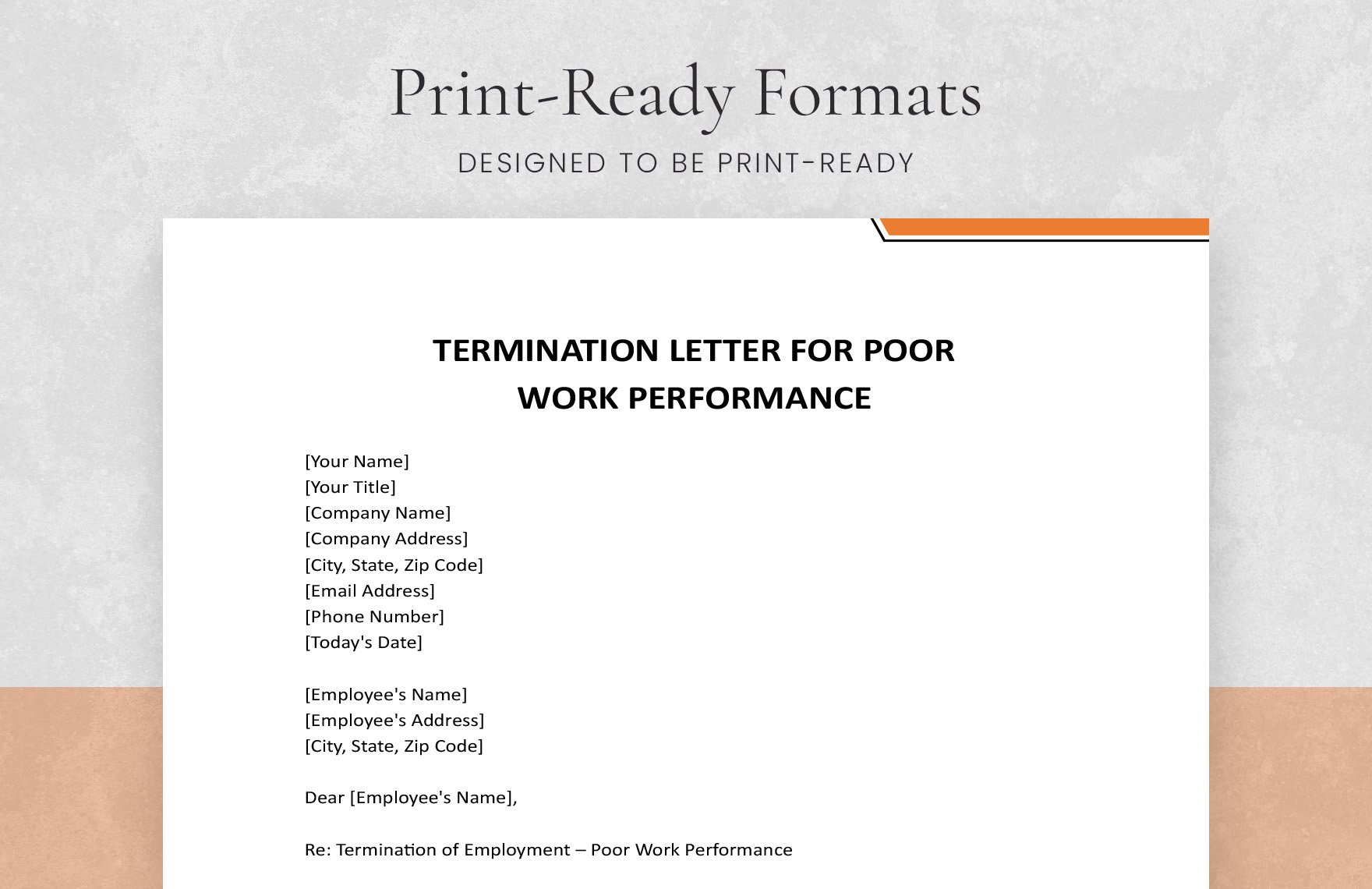 Termination Letter For Poor Work Performance
