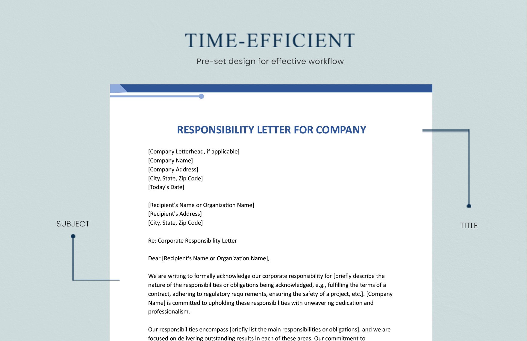 Responsibility Letter For Company