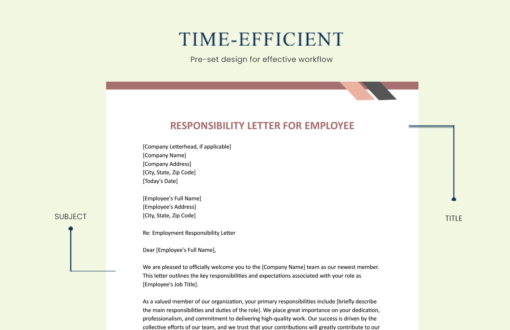 Responsibility Letter For Employee