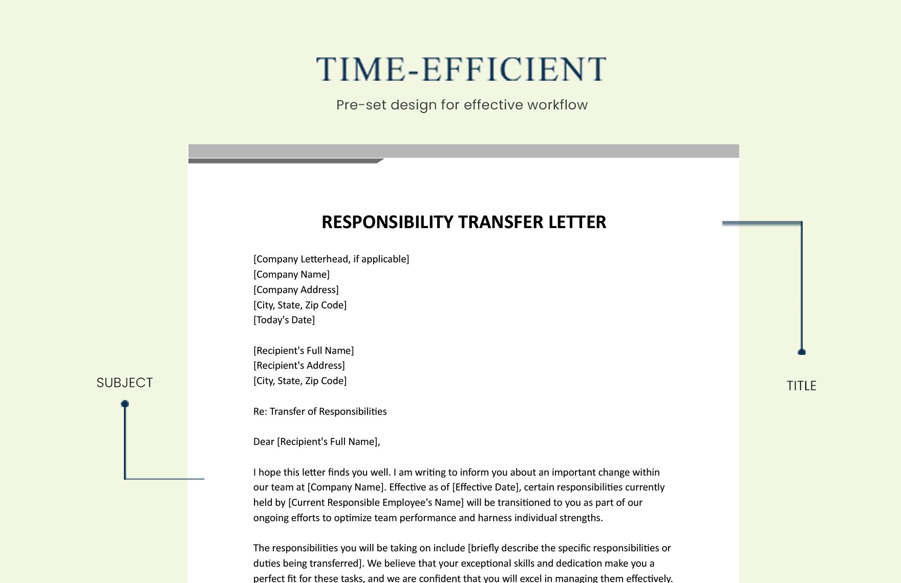 Responsibility Transfer Letter