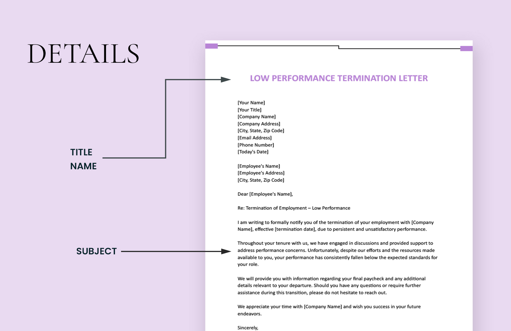 Low Performance Termination Letter