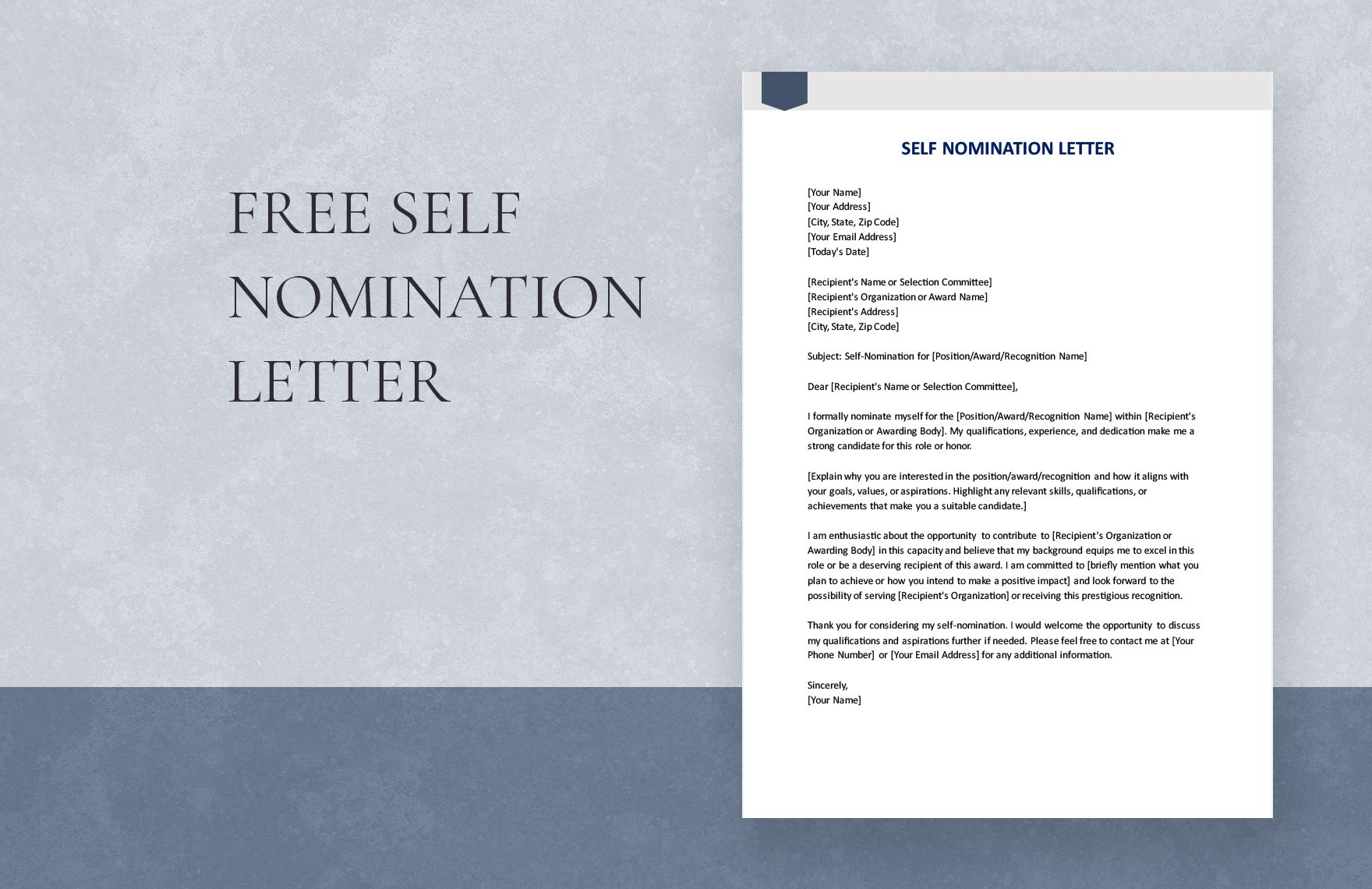 Self Nomination Letter