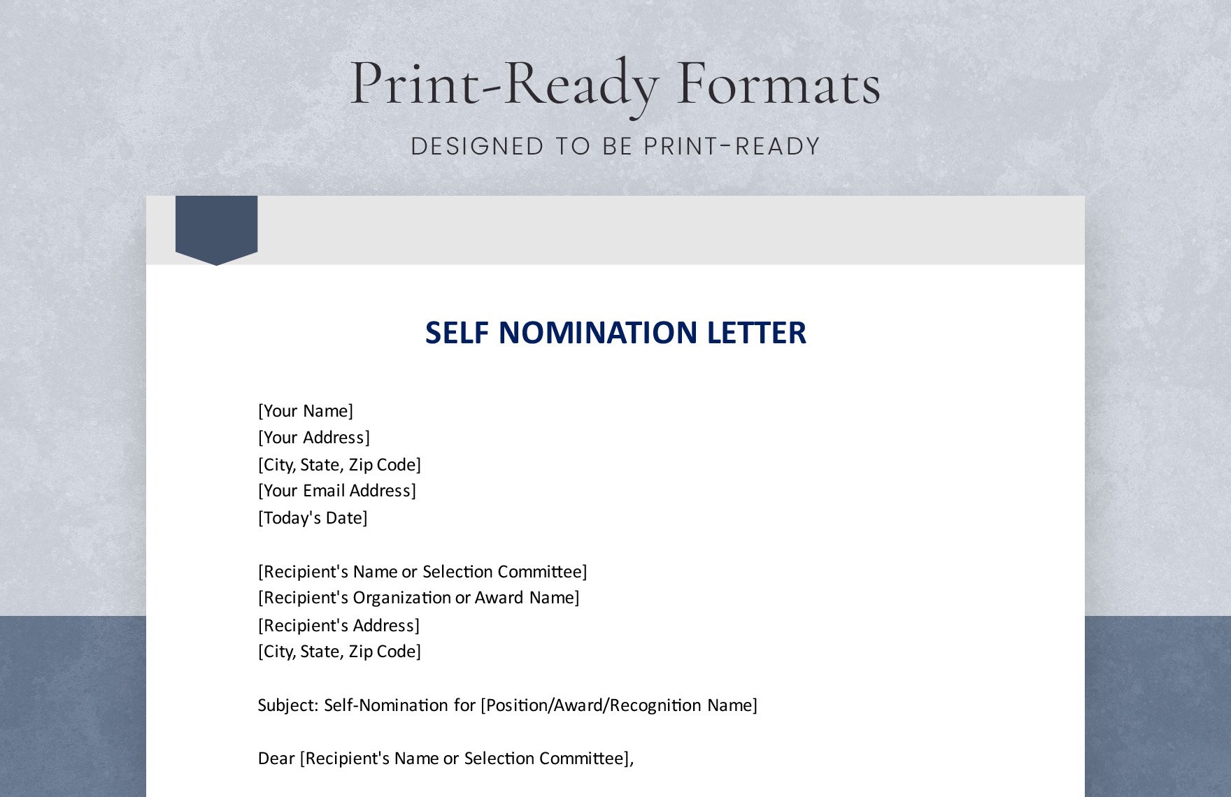 Self Nomination Letter