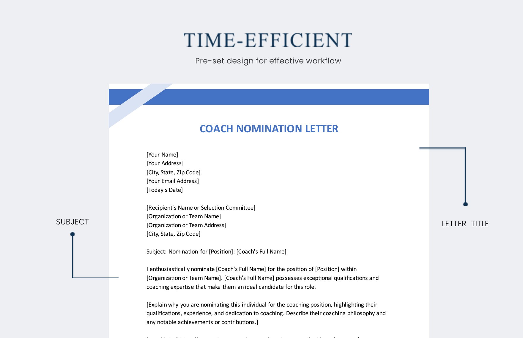 Coach Nomination Letter