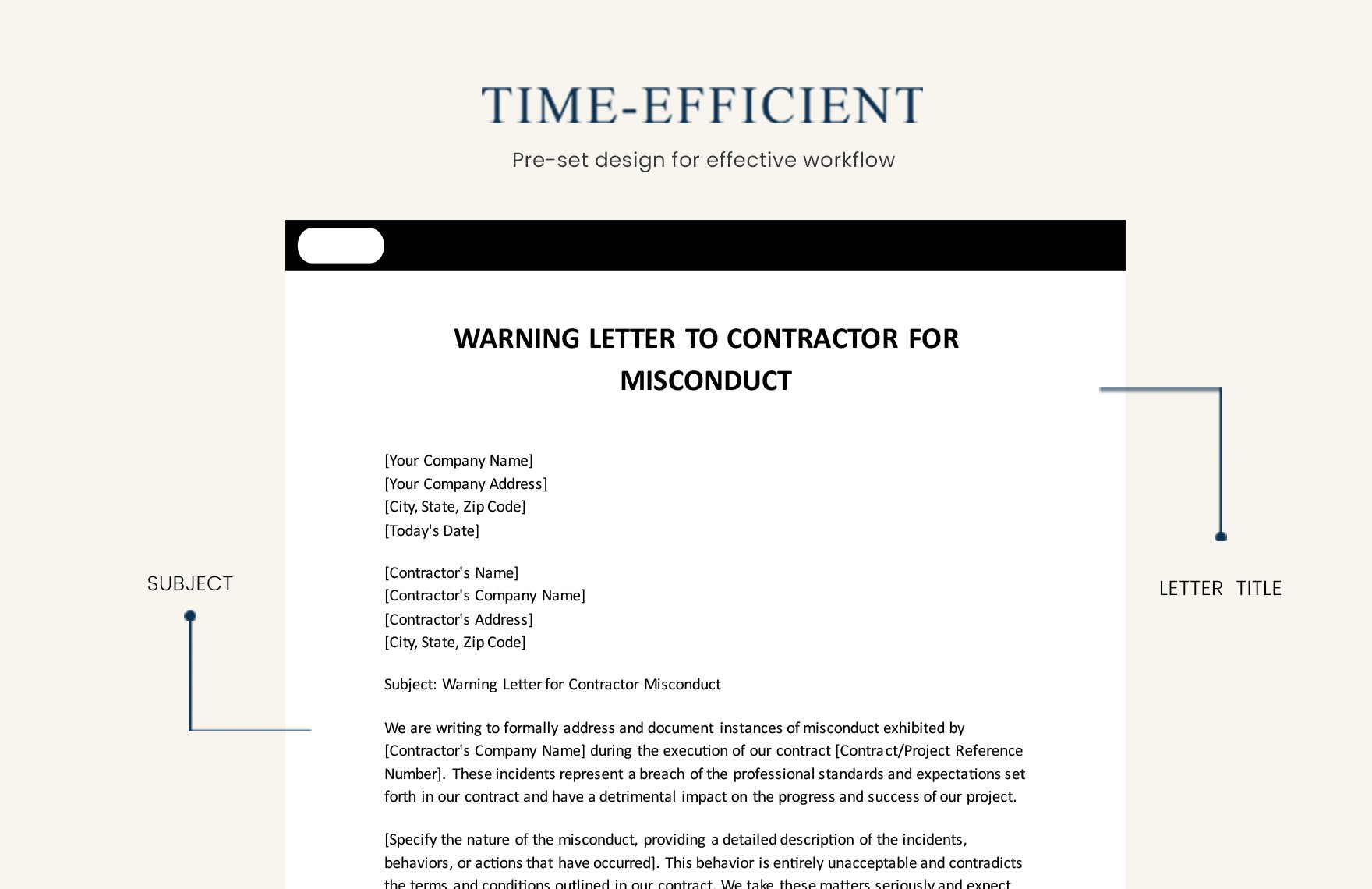  Warning Letter To Contractor For Misconduct