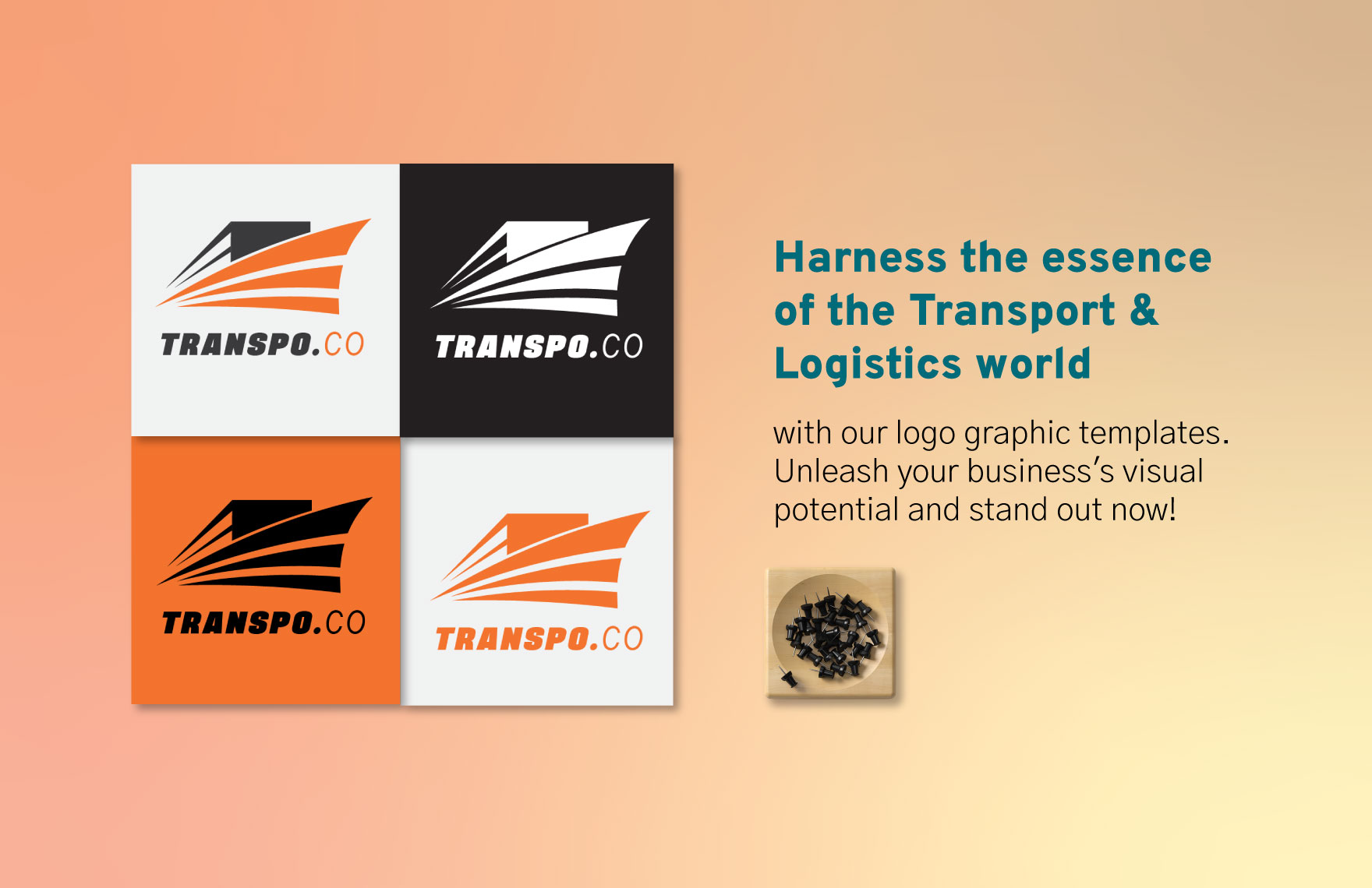 Transport and Logistics Modern Logo Design for Shipping Services Template