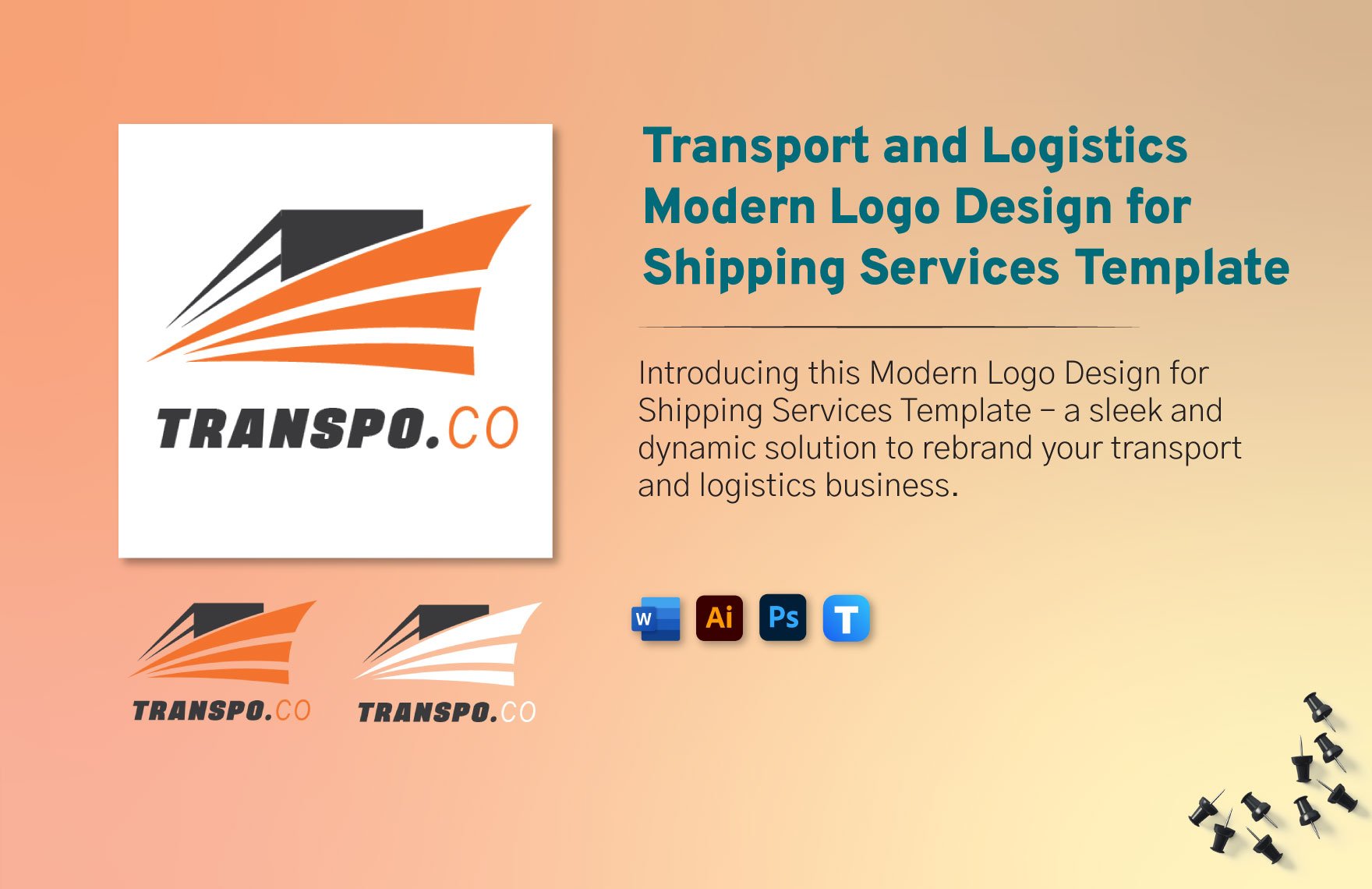 Transport and Logistics Modern Logo Design for Shipping Services Template
