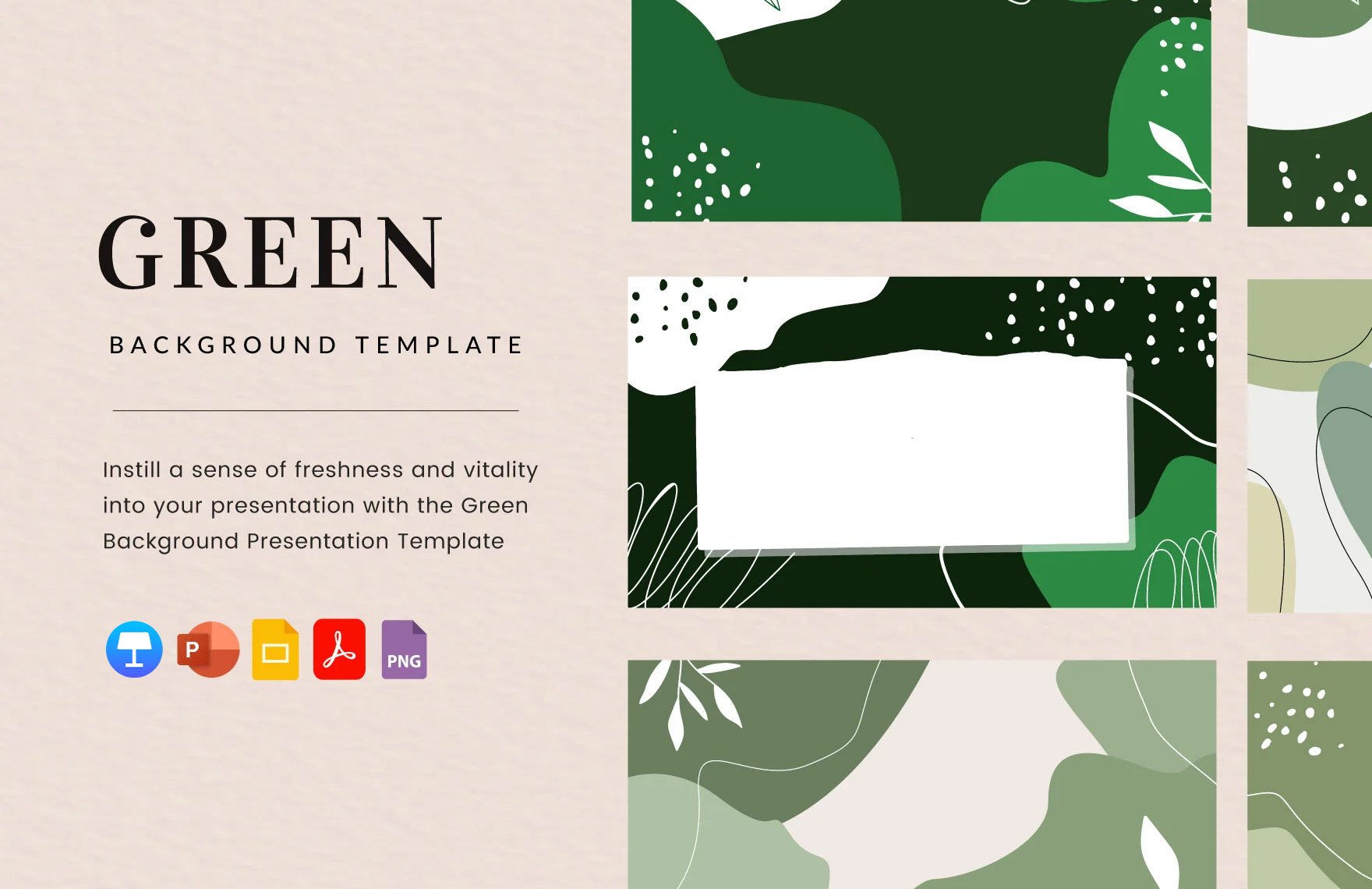 Green Background Template in PDF, PowerPoint, Google Slides, Apple Keynote, PNG