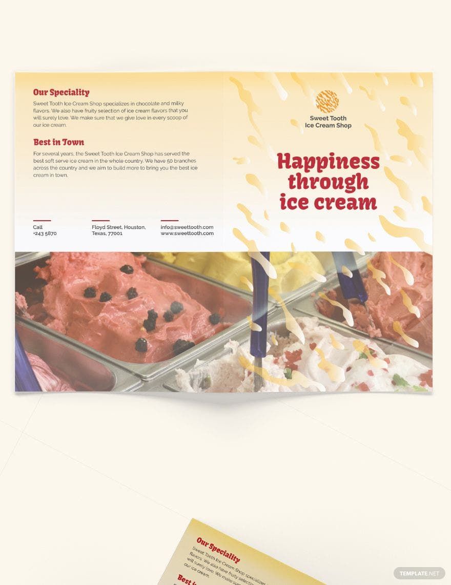 Ice Cream Bi-Fold Brochure Template