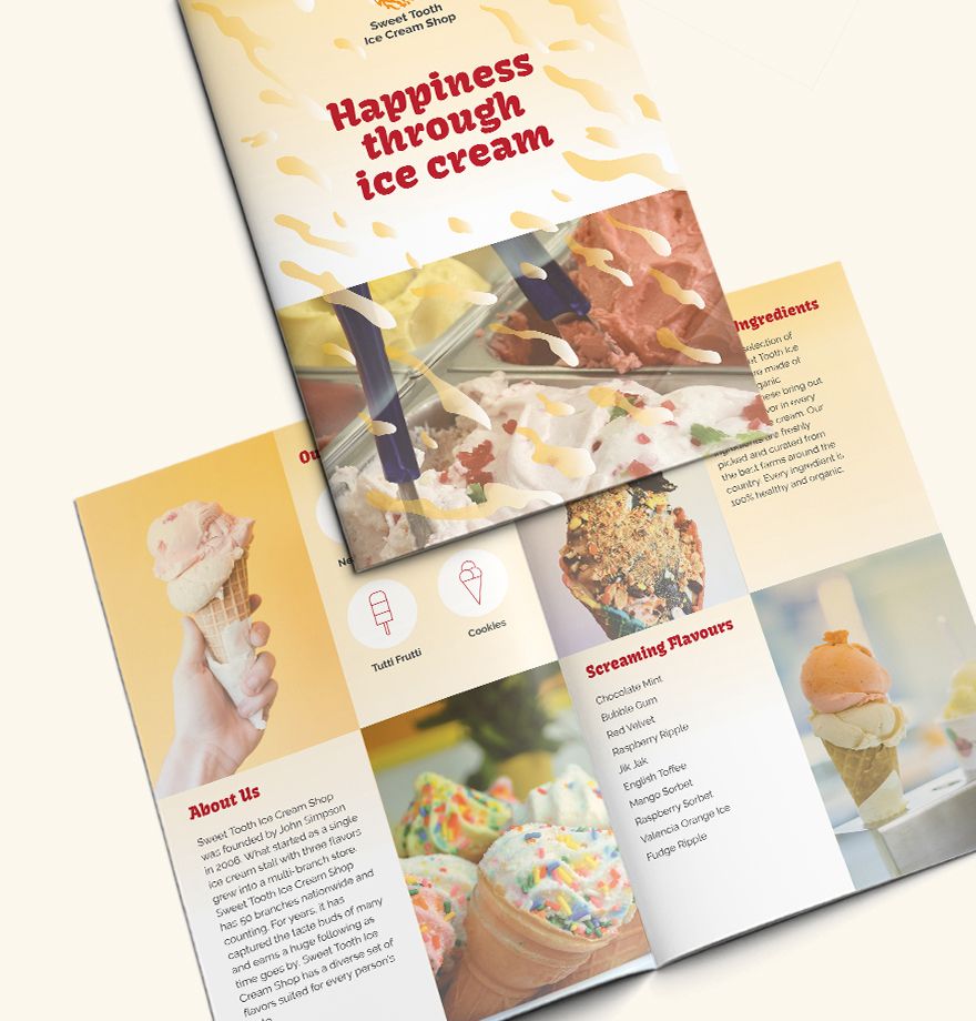 Ice Cream Bi-Fold Brochure Template