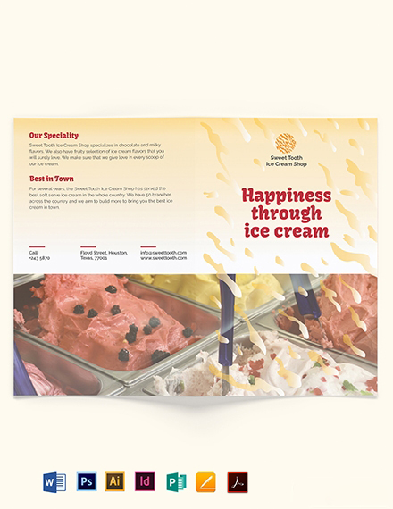Ice Cream Bi fold Brochure Template