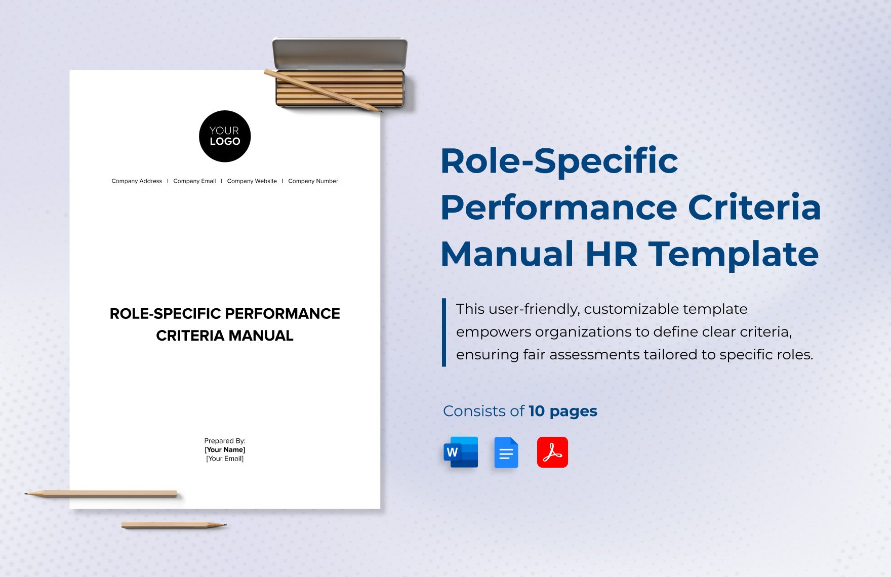 Role-specific Performance Criteria Manual HR Template in Word, Google Docs, PDF