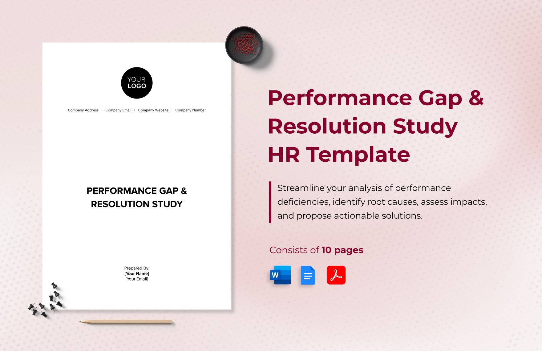Performance Gap & Resolution Study HR Template in Word, Google Docs, PDF
