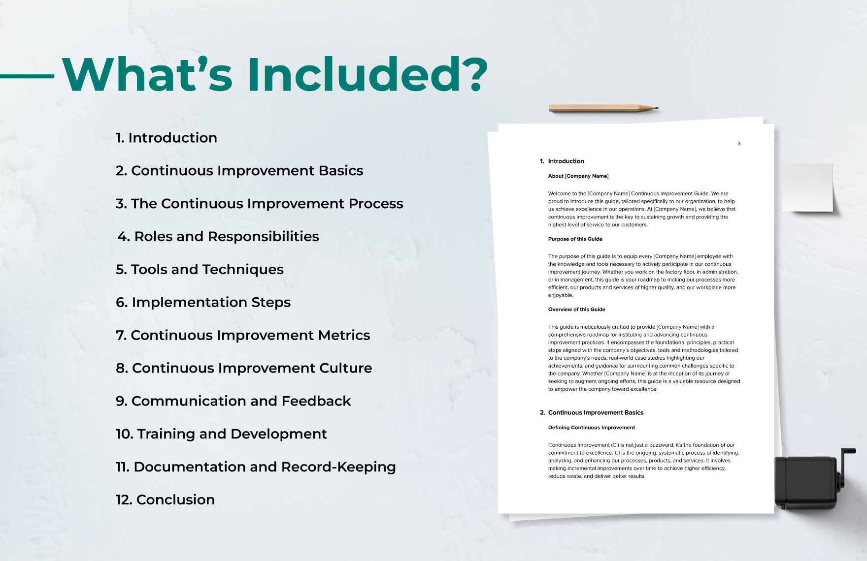 Continuous Improvement Guide HR Template