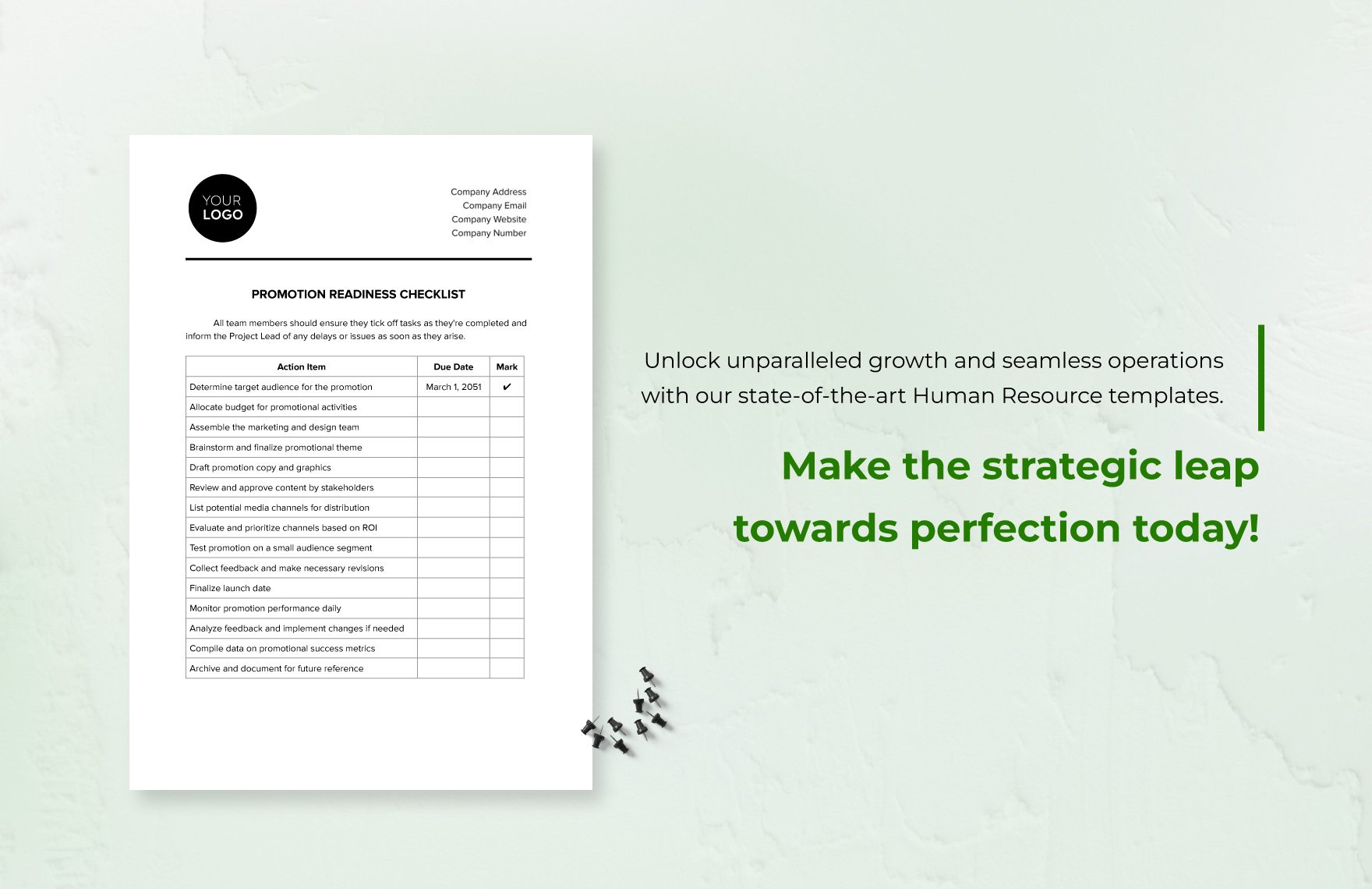 Promotion Readiness Checklist HR Template