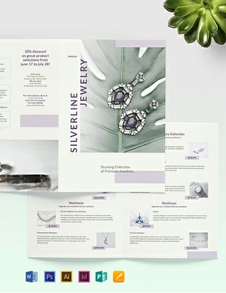Jewelry Boutique BiFold Brochure Template
