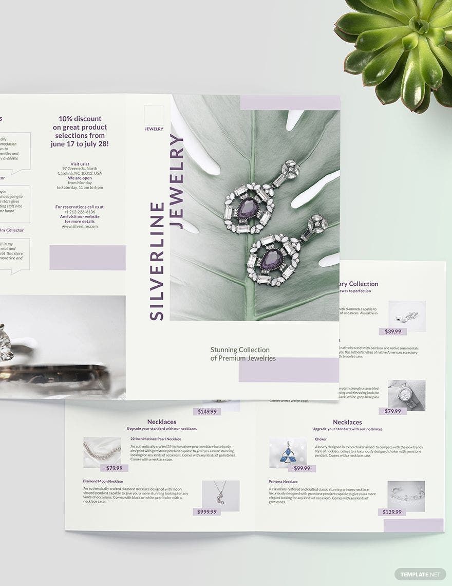 Jewelry Boutique Bi-Fold Brochure Template