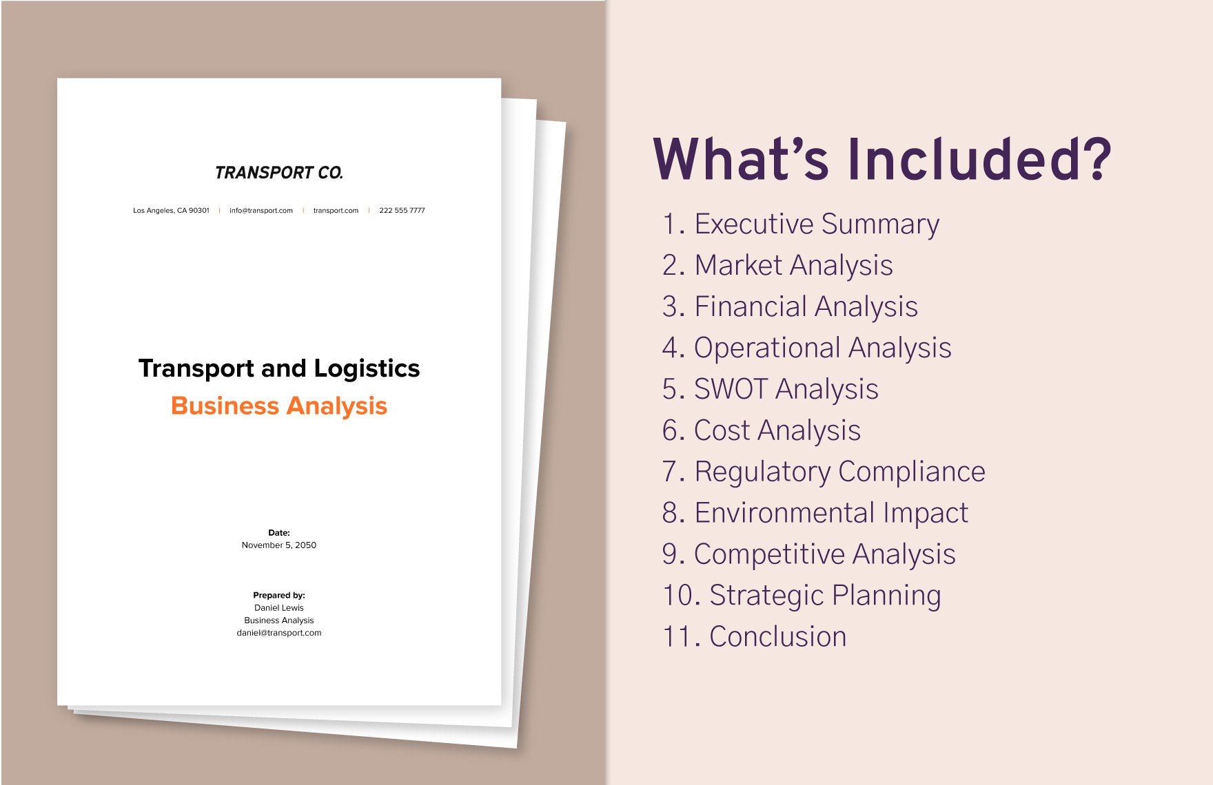 Transport and Logistics Business Analysis Template