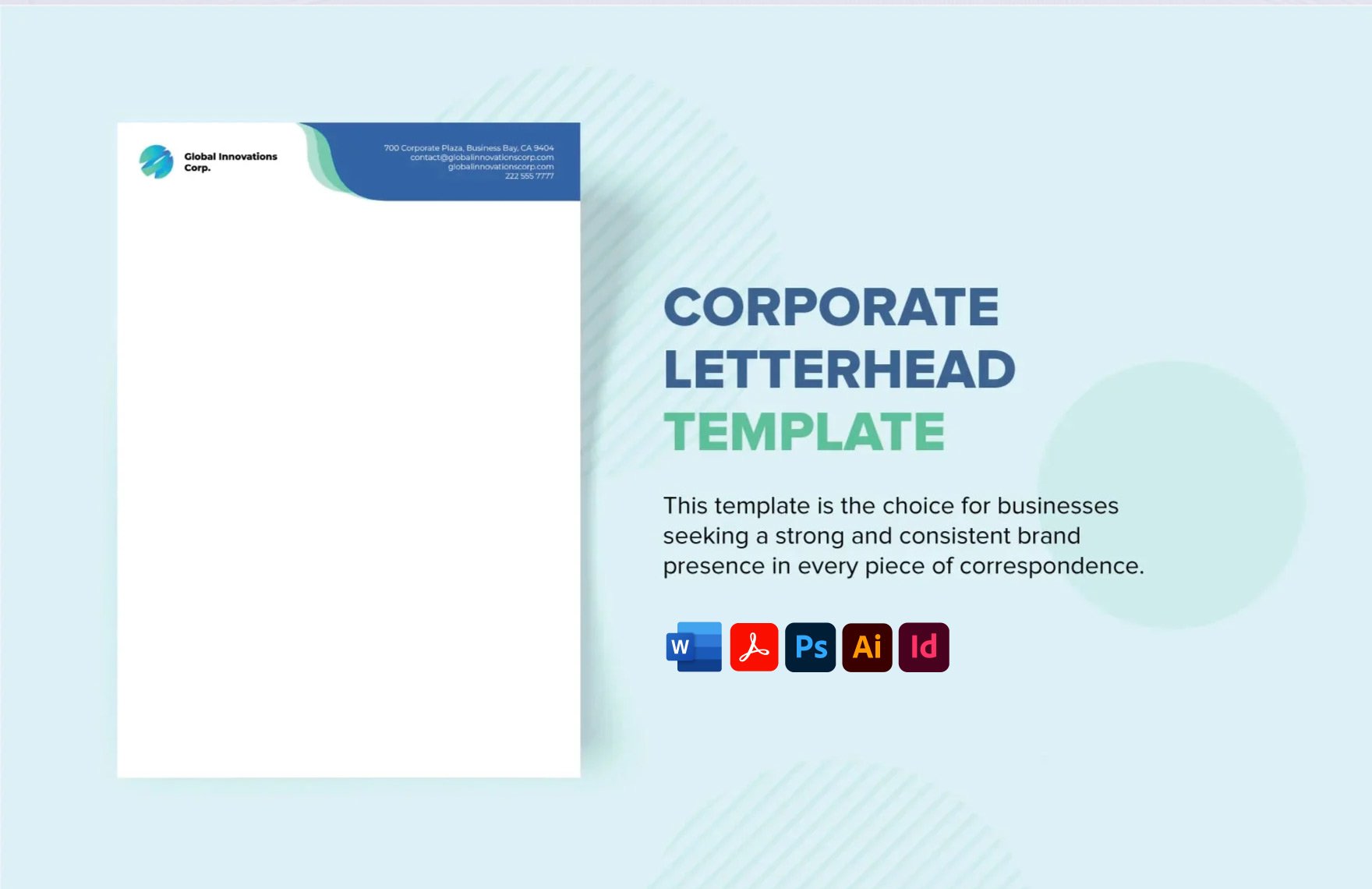 Corporate Letterhead Template in Word, PDF, Illustrator, PSD, InDesign