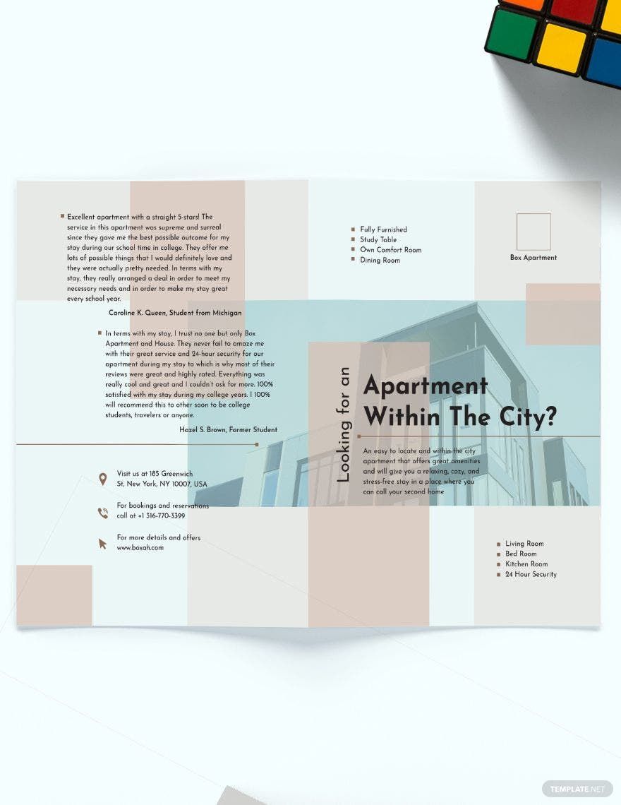 Apartment Bi-Fold Brochure Template