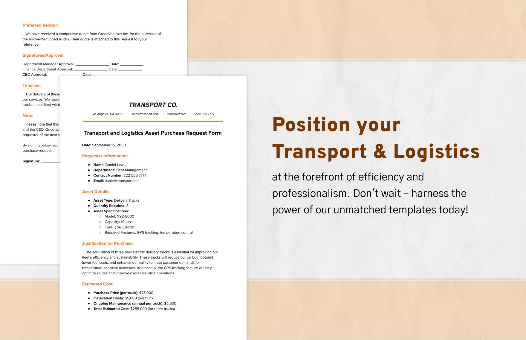 Transport and Logistics Office Security Access Request Template