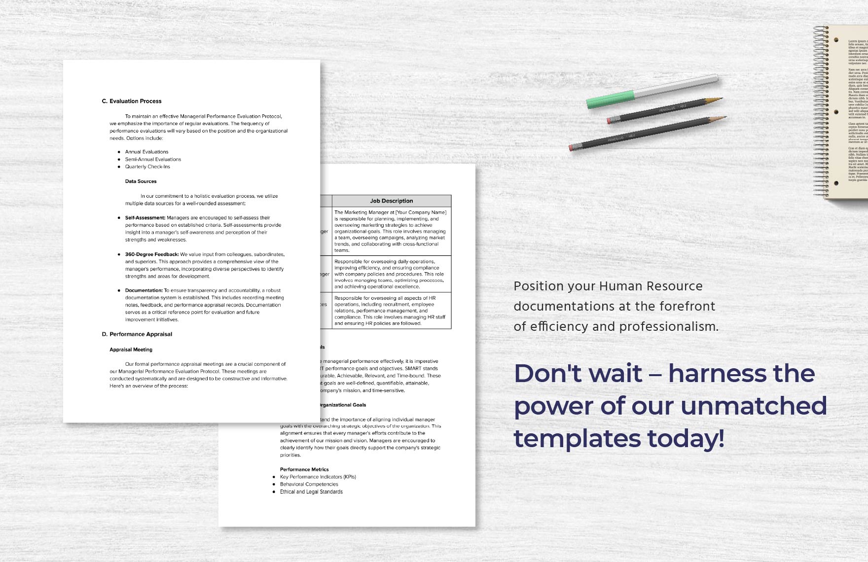 Managerial Performance Evaluation Protocol HR Template