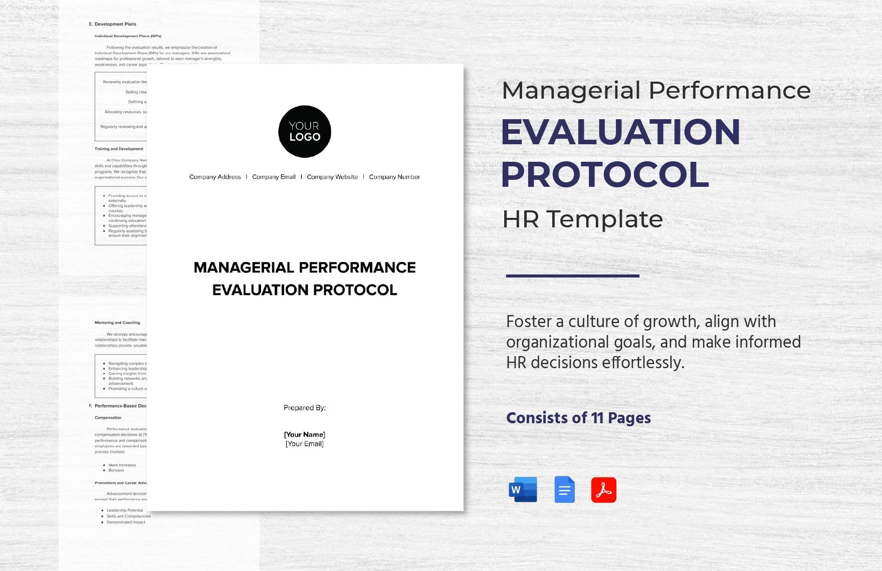 Managerial Performance Evaluation Protocol HR Template in Word, Google Docs, PDF