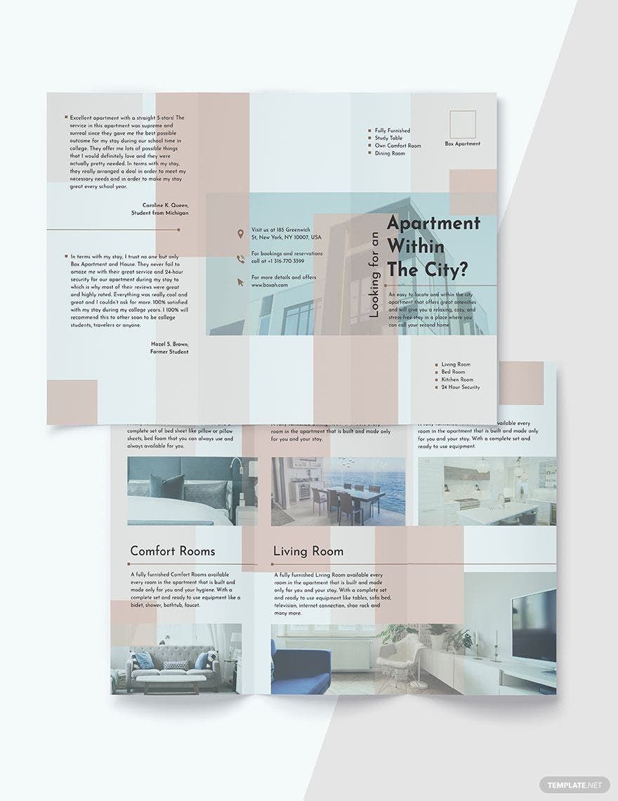 Apartment Tri-Fold Brochure Template