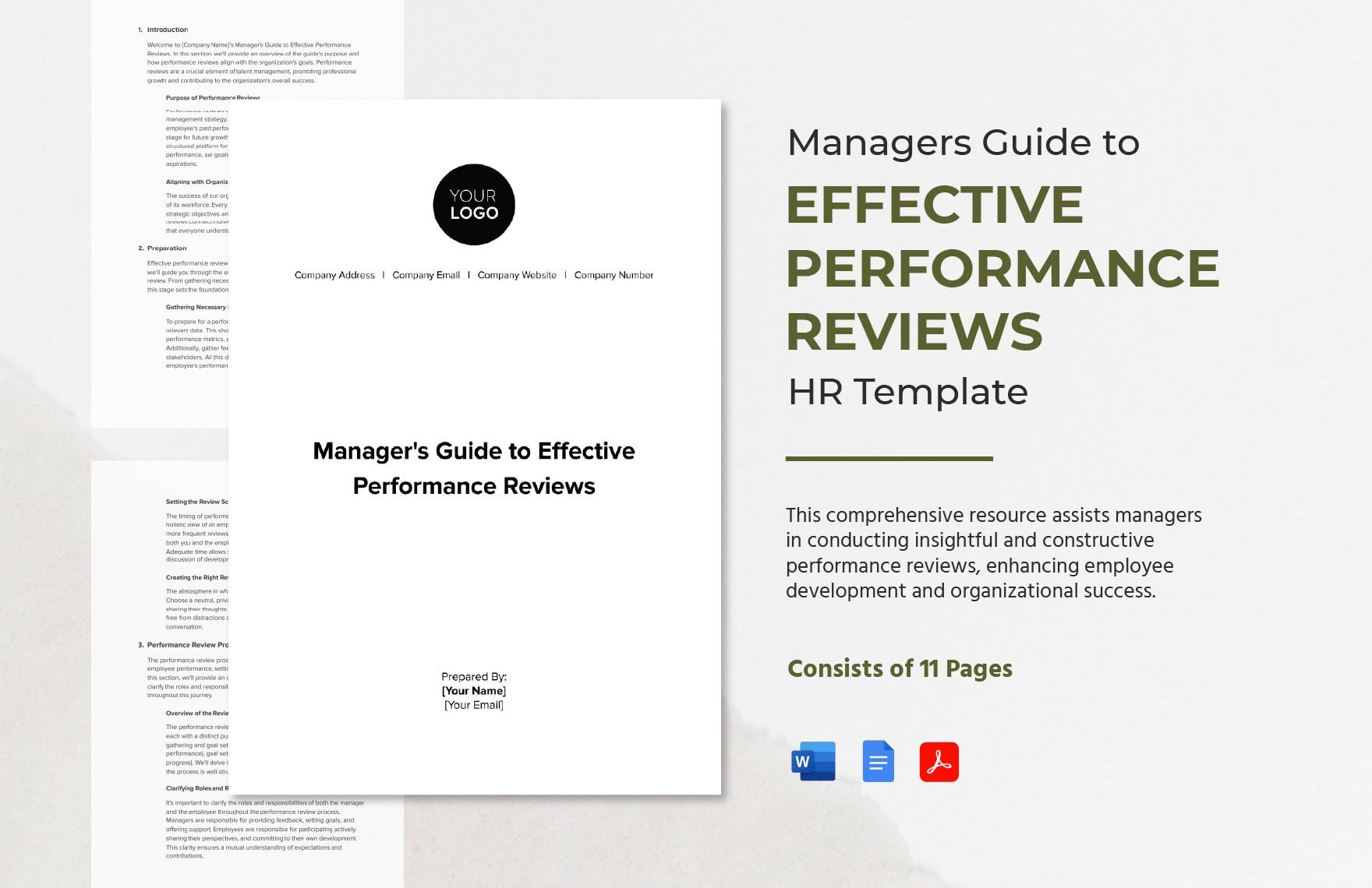 Manager's Guide to Effective Performance Reviews HR Template in Word, Google Docs, PDF