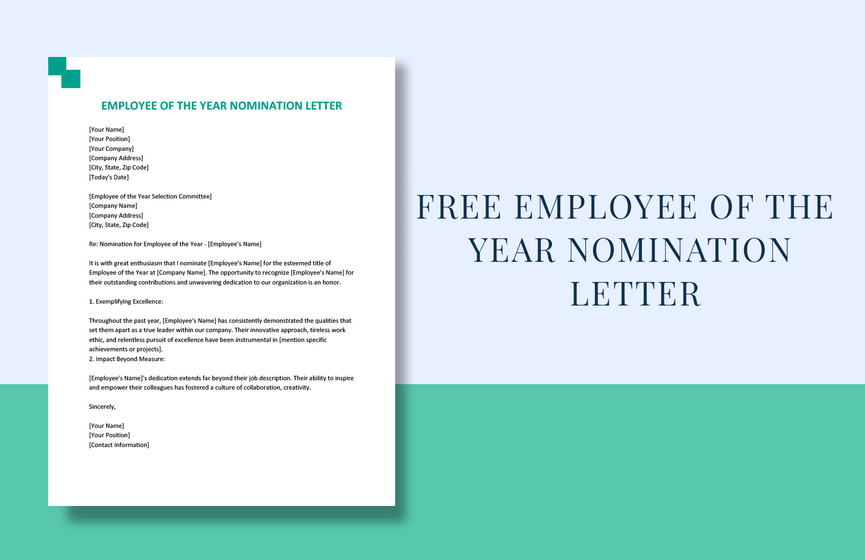 Employee Of The Year Nomination Letter in Word, Google Docs - Download | Template.net