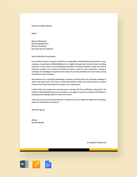 Free Marketing Letter Template - Word 