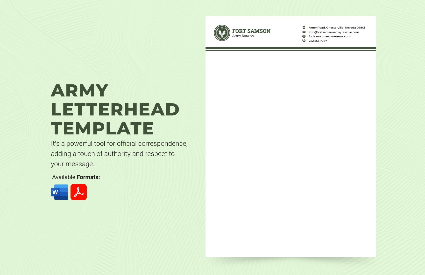 Free Army Letterhead Template in Word, PDF