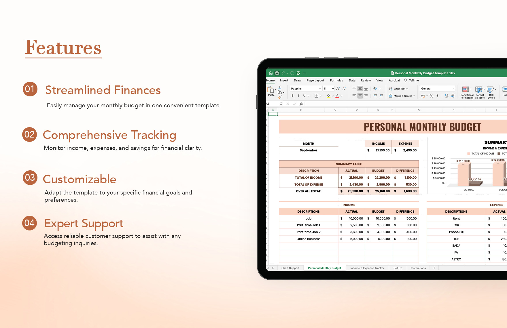 Free Personal Monthly Budget Template - Download in Excel, Google ...