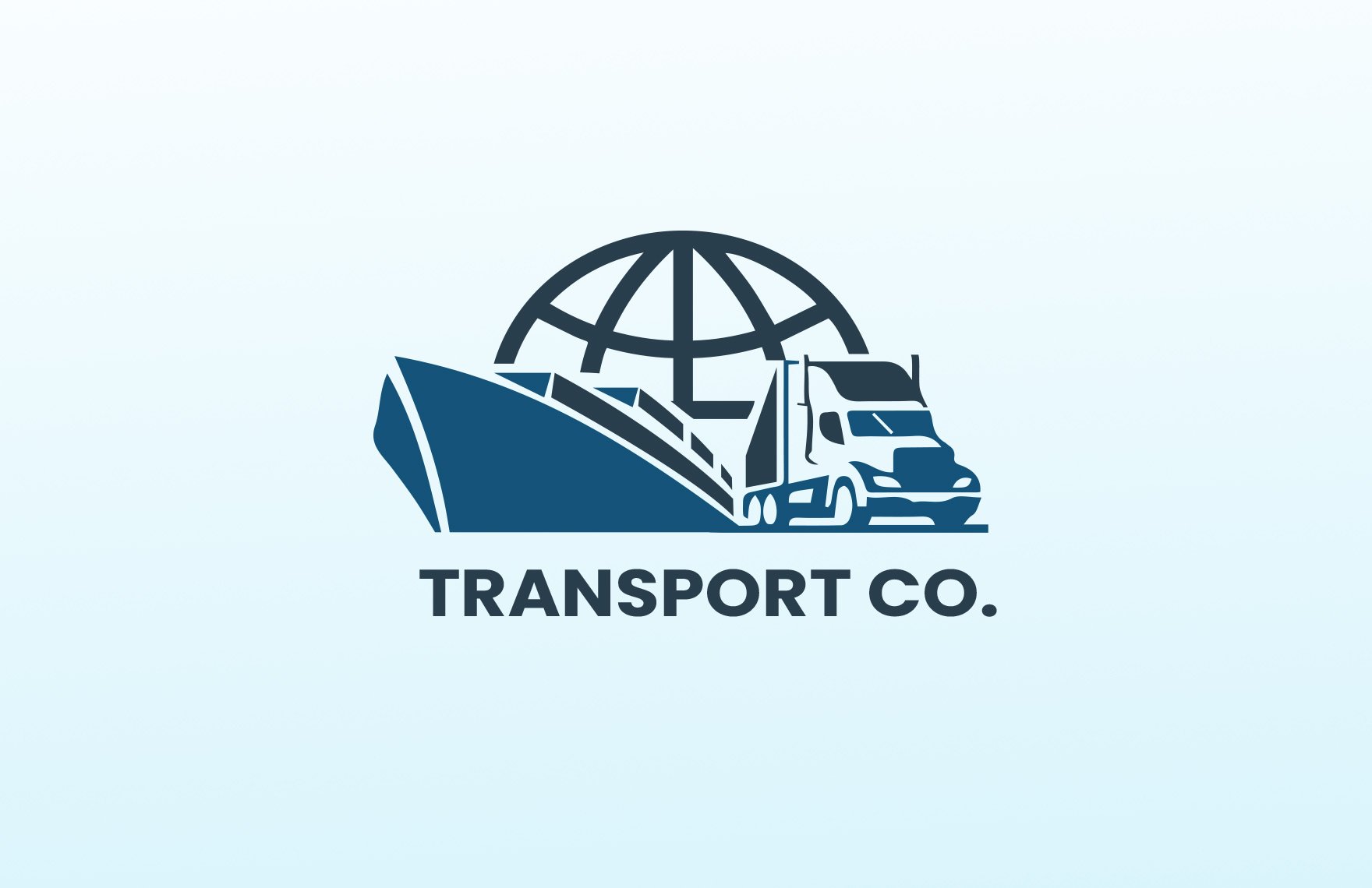 Transport and Logistics Freight Forwarding Logo with Truck Symbol Template