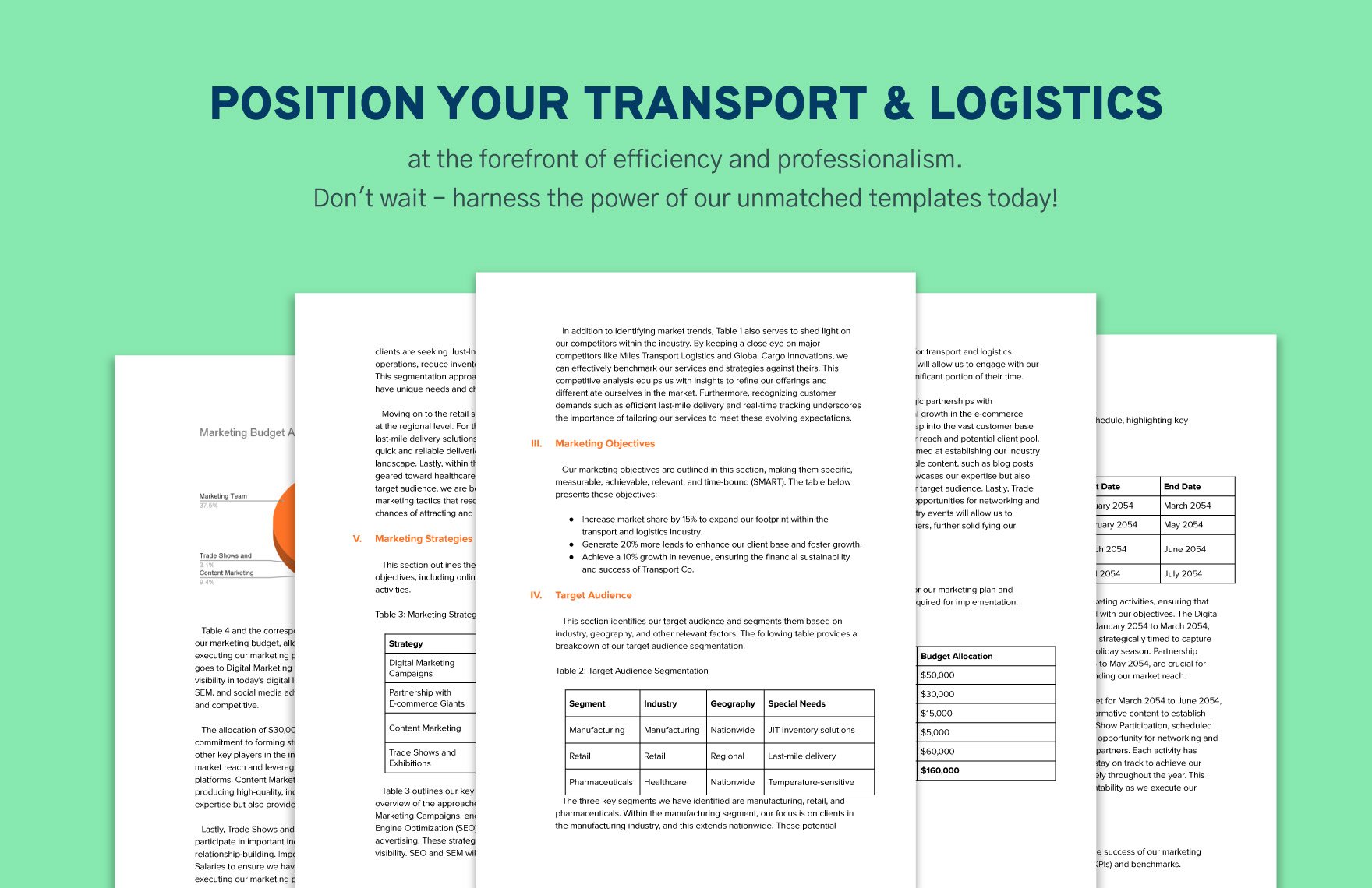 Transport and Logistics Marketing Proposal Template
