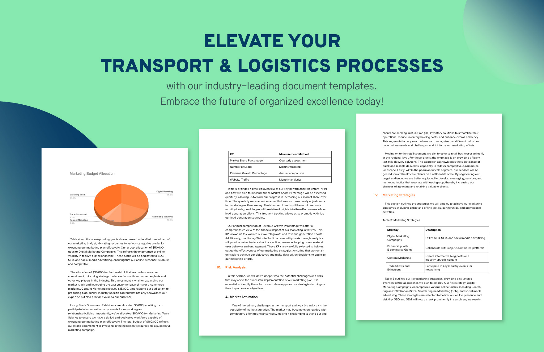 Transport and Logistics Marketing Proposal Template
