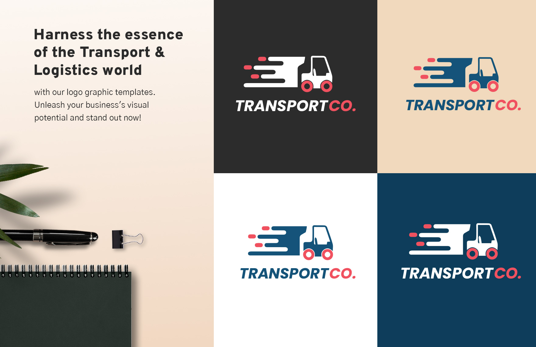 Transport and Logistics Warehousing and Distribution Logo Template